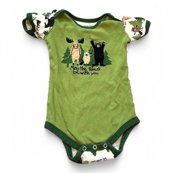 Little Bluehouse Embroidered Onesie Bodysuit May The Forest Be With You 12-18 M - Picture 1 of 4